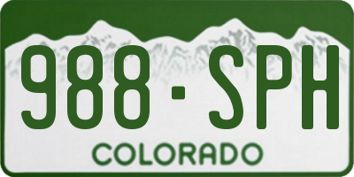 CO license plate 988SPH