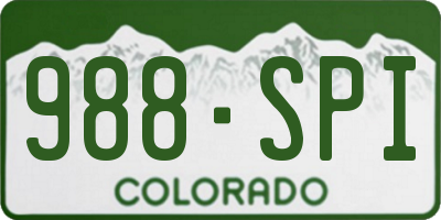 CO license plate 988SPI