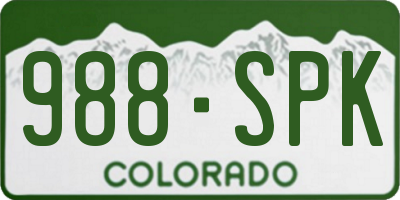 CO license plate 988SPK