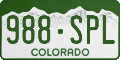 CO license plate 988SPL