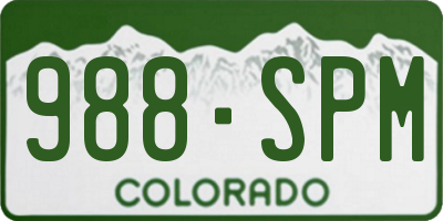 CO license plate 988SPM