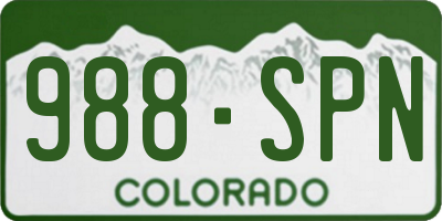 CO license plate 988SPN