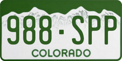 CO license plate 988SPP