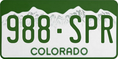 CO license plate 988SPR