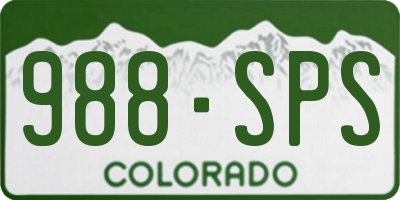 CO license plate 988SPS