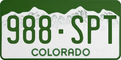 CO license plate 988SPT