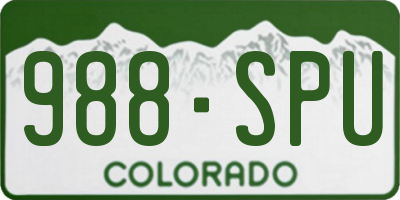 CO license plate 988SPU