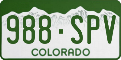 CO license plate 988SPV