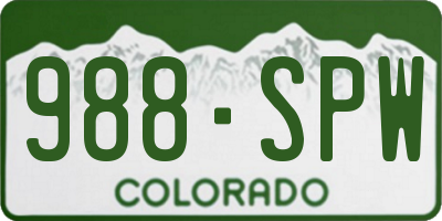 CO license plate 988SPW