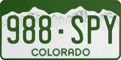 CO license plate 988SPY