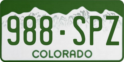 CO license plate 988SPZ