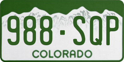 CO license plate 988SQP