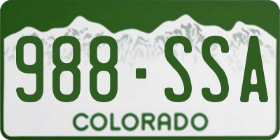 CO license plate 988SSA
