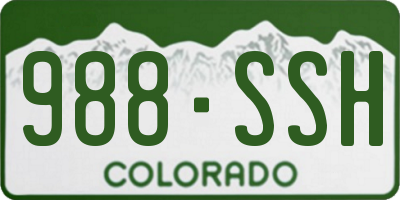 CO license plate 988SSH