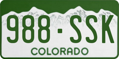 CO license plate 988SSK