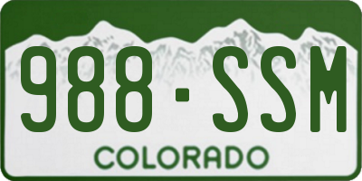 CO license plate 988SSM