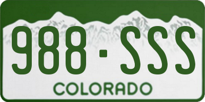 CO license plate 988SSS