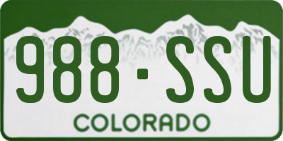 CO license plate 988SSU