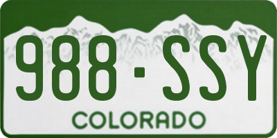 CO license plate 988SSY