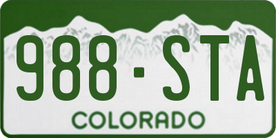 CO license plate 988STA
