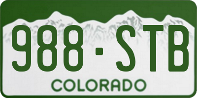 CO license plate 988STB