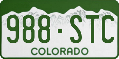 CO license plate 988STC