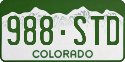 CO license plate 988STD