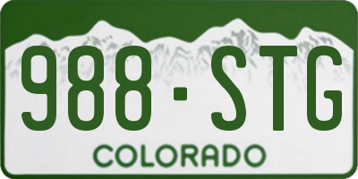 CO license plate 988STG