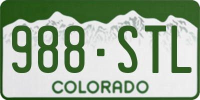 CO license plate 988STL