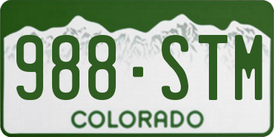 CO license plate 988STM