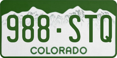 CO license plate 988STQ
