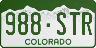 CO license plate 988STR
