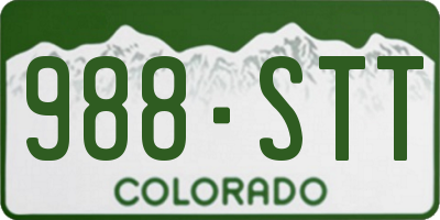 CO license plate 988STT