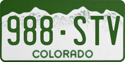 CO license plate 988STV