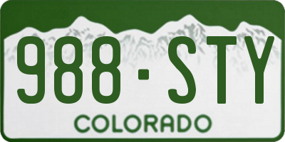 CO license plate 988STY