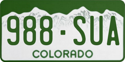 CO license plate 988SUA