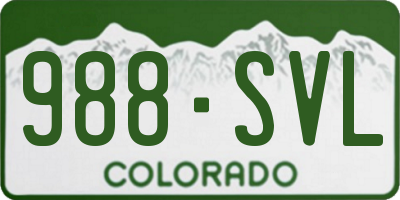 CO license plate 988SVL