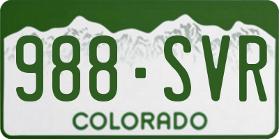 CO license plate 988SVR