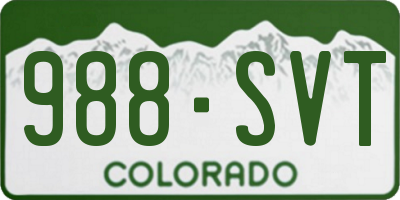 CO license plate 988SVT