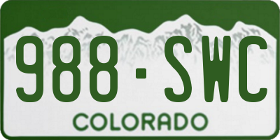 CO license plate 988SWC