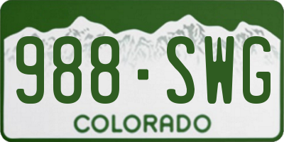 CO license plate 988SWG