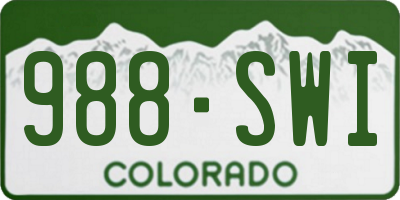 CO license plate 988SWI