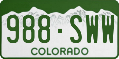 CO license plate 988SWW