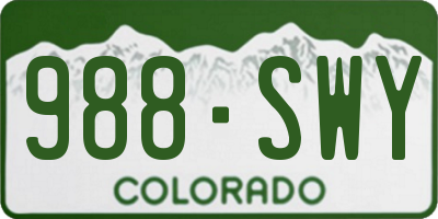 CO license plate 988SWY