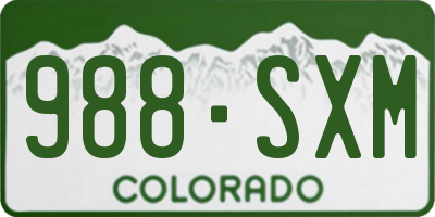 CO license plate 988SXM