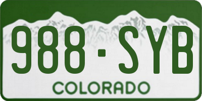 CO license plate 988SYB