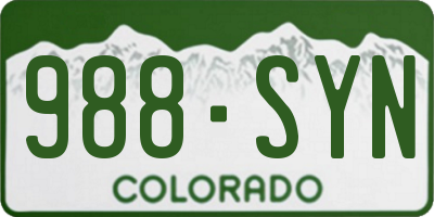 CO license plate 988SYN