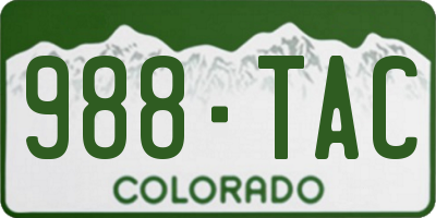CO license plate 988TAC