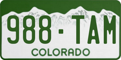 CO license plate 988TAM