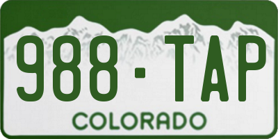 CO license plate 988TAP